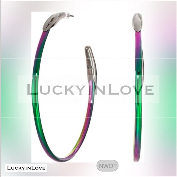 ALEXIS BITTAR • PVD Liquid Rainbow Hoop Earrings